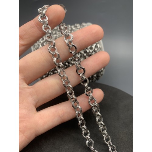 Цепь № 25, цвет серебро, размер звена 7х7 мм, цена за 1 метр