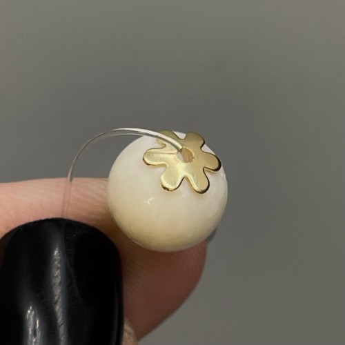 Шапочка для бусин, родий/латунь, цвет золото, размер 5,5 мм, цена за 10 шт.