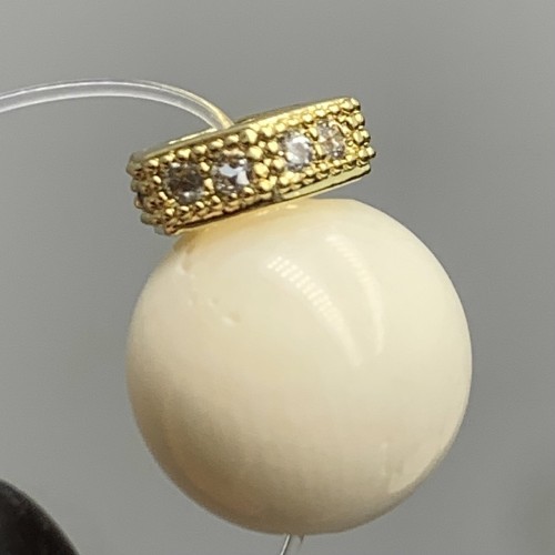 Разделитель с фианитами, шестиугольник, соты, латунь, цвет золото, размер 6,5 мм