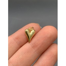 Подвеска, сердце, латунь, цвет золото, размер 13,5х10 мм