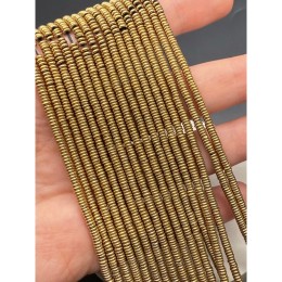 Каменные бусины, Гематит синтетический, золото, диск, размер 3х1 мм, нить 38 см