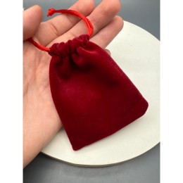 Мешочек, люкс, бархат, размер 9 х 7 см, бордовый