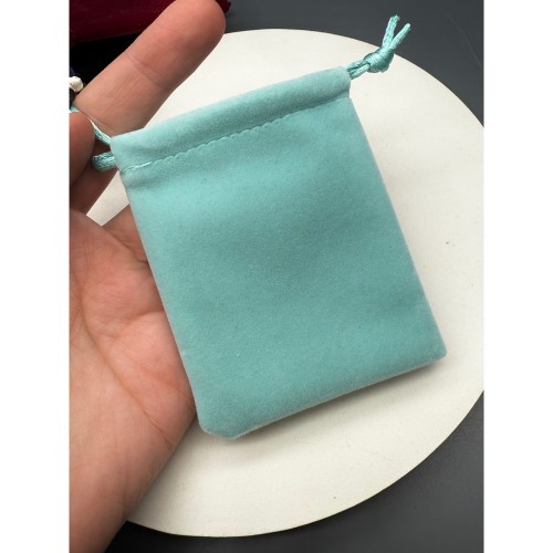 Мешочек, люкс, бархат, размер 9 х 7 см, тиффани