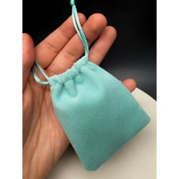 Мешочек, люкс, бархат, размер 9 х 7 см, тиффани