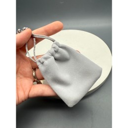 Мешочек, люкс, бархат, размер 9 х 7 см, серый