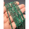 Каменные бусины, Малахит (Конго), люкс, кубик, огранка, 2,5х2,5 мм, длина нити 38 см