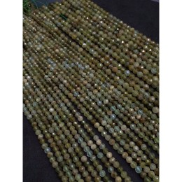 Каменные бусины, Гранат, зелёный, Гроссуляр, люкс, шарик огранка, 3 мм, длина нити 38 см