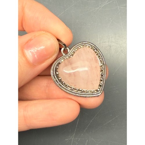 Подвеска, Розовый кварц, сердце, в оправе, размер 27х9 мм, цена за 1 шт.