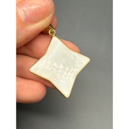 Подвеска, Перламутр, Звезда, ромб, в оправе, размер 29х3 мм, цена за 1 шт.