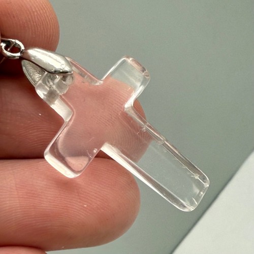 Подвеска, Хрусталь, Крест, размер 30х22 мм, цена за 1 шт.