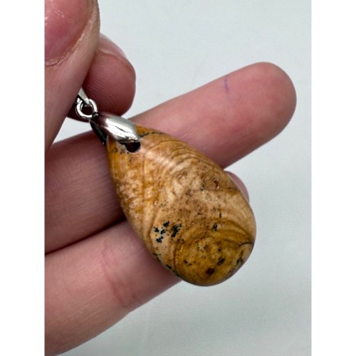 Подвеска, Яшма песочная, Капля, размер 30х17х7 мм, цена за 1 шт.