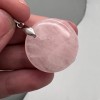 Подвеска, Розовый кварц, круглая, размер 25х7,5 мм, цена за 1 шт.