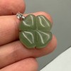 Подвеска, резная, Авантюрин зеленый натуральный, Клевер четырехлистный, размер 19х6 мм, цена за 1 шт.