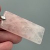 Подвеска, Розовый кварц, прямоугольник, размер 50х20х6 мм, цена за 1 шт.