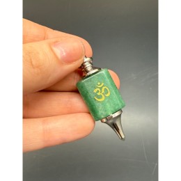 Подвеска, маятник для биолокации, Авантюрин зеленый, натуральный, размер камня 22х18х8 мм, общий размер 48 мм, цена за 1 шт.