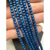 Каменные бусины, Гематит синтетический, многогранник, синий, матовый, размер 4х4 мм, нить 38 см