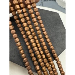 Каменные бусины, Гематит синтетический, многогранник, коричневый, матовый, размер 4х4 мм, нить 38 см