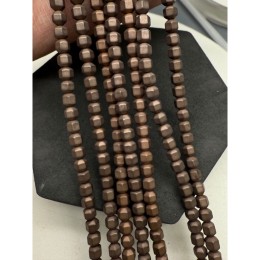 Каменные бусины, Гематит синтетический, многогранник, цвет шоколад, матовый, размер 4х4 мм, нить 38 см