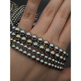 Каменные бусины, Гематит синтетический, радужный, шарик гладкий, размер 6 мм, нить 38 см