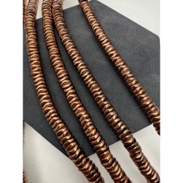 Каменные бусины, Гематит синтетический, круг, коричневый, размер 6х1 мм, нить 38 см