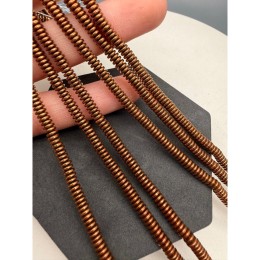 Каменные бусины, Гематит синтетический, коричневый, диск, размер 4х1,5 мм, нить 38 см