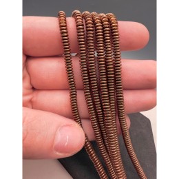 Каменные бусины, Гематит синтетический, коричневый, диск, размер 4х1,5 мм, нить 38 см