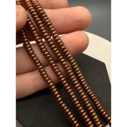 Каменные бусины, Гематит синтетический, коричневый, диск, размер 4х2 мм, нить 38 см