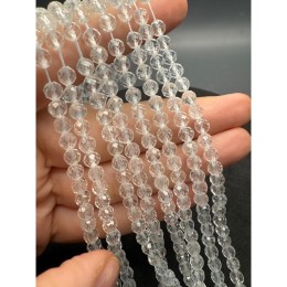 Каменные бусины, Топаз, шарик, огранка, 5 мм, длина нити 38 см