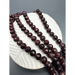 Каменные бусины, Гранат, шарик огранка, 8 мм, длина нити 38 см