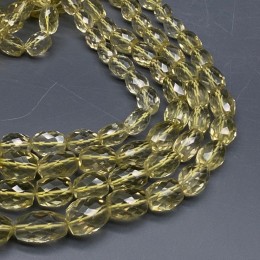 Каменные бусины, Цитрин, лимонный кварц, ЛЮКС, бочонок, в ювелирной огранке, длина нити 40 см