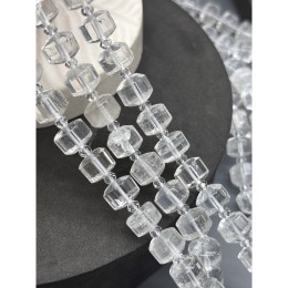 Каменные бусины, Горный хрусталь, шайба, огранка, 8х12 мм, длина нити 20 см