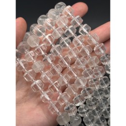 Каменные бусины, Горный хрусталь, шайба, огранка, 8х12 мм, длина нити 20 см