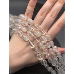 Каменные бусины, Горный хрусталь, фриформы, ~13-16х10 мм, длина нити 39 см