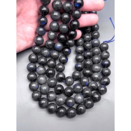 Каменные бусины, Лабрадор, 5А, люкс, шарик гладкий, 12 мм, длина нити 19 см