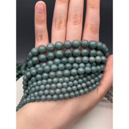 Каменные бусины, Жадеит, люкс, шарик гладкий, 8-8,5 мм, нить 19 см