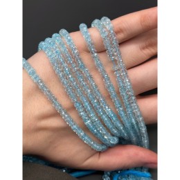 Каменные бусины, Топаз, голубой, экстра люкс, рондель, огранка, 5х2,5 мм, длина нити 36 см