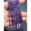 Каменные бусины, Аметист, кубик, зеркальная огранка, 4х4 мм, длина нити 38 см