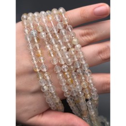 Каменные бусины, Топаз, микс, шарик, огранка, 6 мм, длина нити 39 см