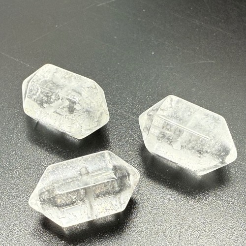 Каменные бусины, Горный хрусталь, двухвершинный кристалл, размер 18х10 мм, цена за 1 шт.