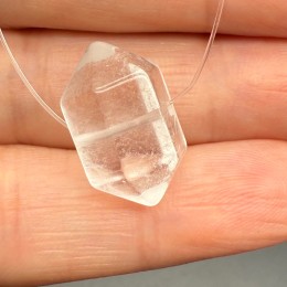 Каменные бусины, Горный хрусталь, двухвершинный кристалл, размер 18х10 мм, цена за 1 шт.