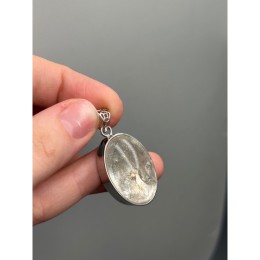 Подвеска, Горный хрусталь, овальная, в оправе, размер ~30х20 мм, цена за 1 шт.