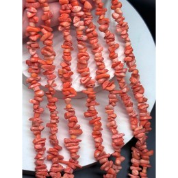 Каменные бусины, Коралл оранжевый, тонированный, фриформы, 8х3 мм, длина нити 38 см