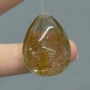 Подвеска №6, Золотой рутиловый кварц, люкс, капля, размер 28х20 мм, цена за 1 шт.