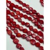 Каменные бусины, Коралл, красный, тонированный, плоский, фриформы, размер 10-12 мм, длина нити 40 см