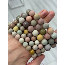 Браслет, Агат алашанский, шарик гладкий, 10 мм, длина нити 19 см, 20 бусин