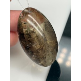 Подвеска №4, Раухтопаз, дымчатый кварц, люкс, размер 39х23 мм, цена за 1 шт.