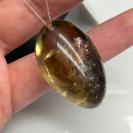 Подвеска №5, Раухтопаз, дымчатый кварц, люкс, размер 37х23 мм, цена за 1 шт.