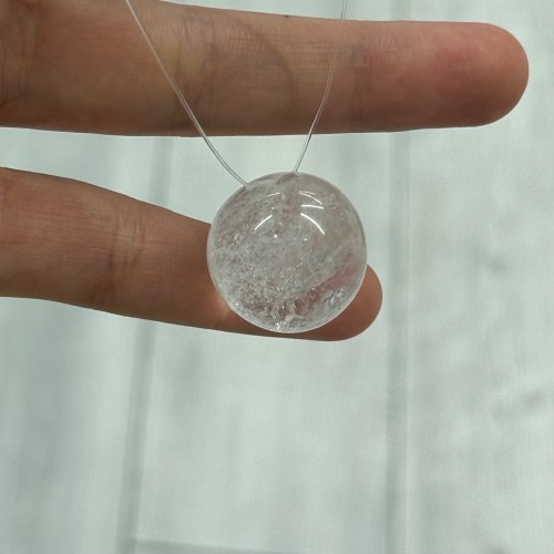 Подвеска №1, Горный хрусталь, люкс, шар, размер 22 мм, цена за 1 шт.