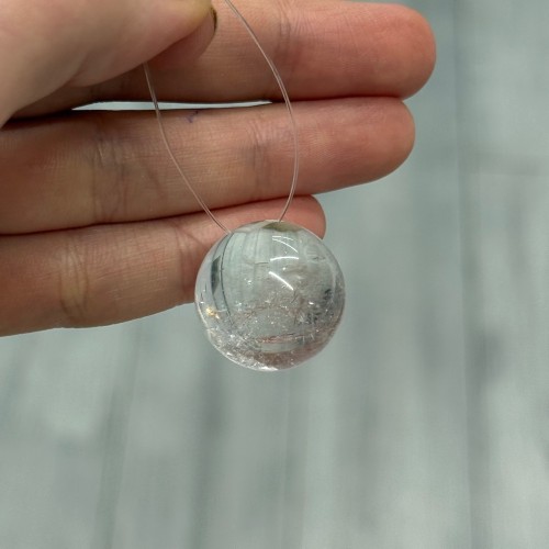 Подвеска №1, Горный хрусталь, люкс, шар, размер 22 мм, цена за 1 шт.