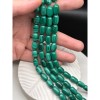 Каменные бусины, Малахит (Конго), люкс, бочонок овальный, 8х12 мм, длина нити 39 см